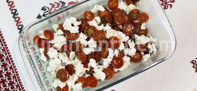 Pastel de queso y tomates cherry. Paso 4 Pastel de queso y tomates cherry. Paso 4