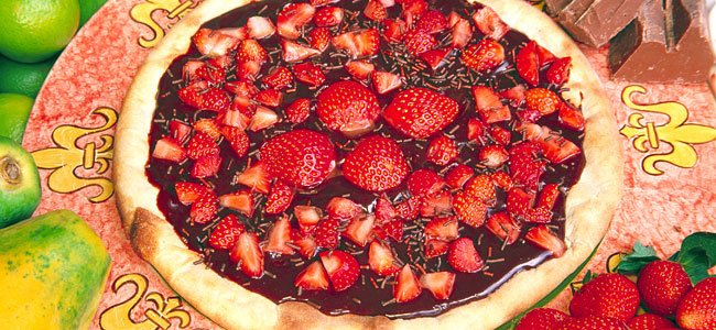 Pizza con fresas