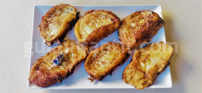 Torrijas de roscón con nata para Navidad. Paso 3