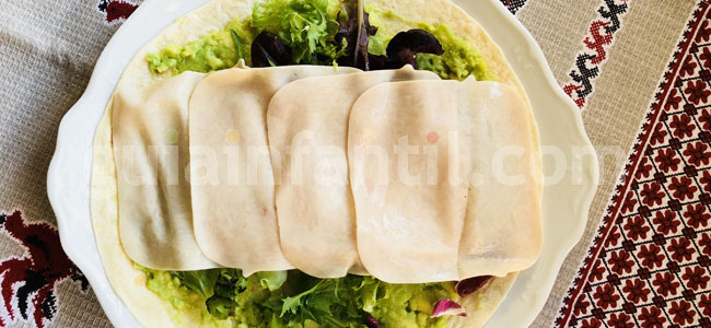 Wrap vegetal para niños. Paso 2