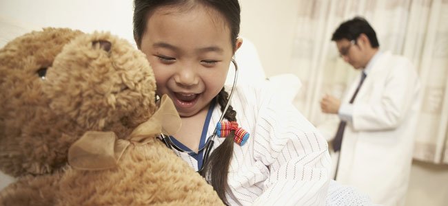 Niña en hospital